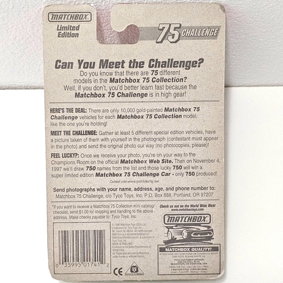 MATCHBOX 1997 Edition Gold Painted Camaro Z-28 Police Car Model - Picture 9 of 13